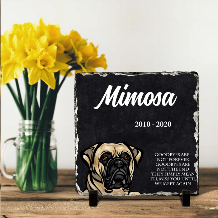 Custom Personalized Memorial Dog Square Lithograph - Memorial Gift Idea For Dog Lovers - Goodbyes Are Not Forever