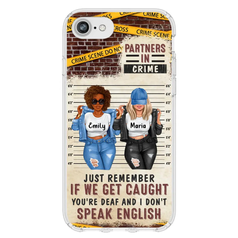 Custom Personalized Bestie Phone Case - Gift Idea For Bestie/ Sister - Upto 3 Girls - Partners In Crime - Case For iPhone And Samsung