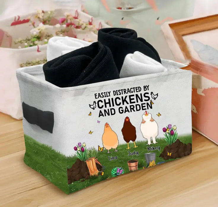 Custom Personalized Chicken Storage Box - Up to 9 Chickens - Best Gift For Chicken Lovers - I Just Want To Work In My Garden And Hang Out With My Chickens