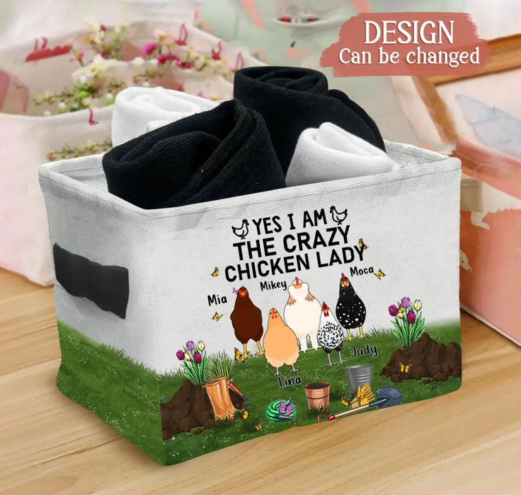 Custom Personalized Chicken Storage Box - Up to 9 Chickens - Best Gift For Chicken Lovers - I Just Want To Work In My Garden And Hang Out With My Chickens