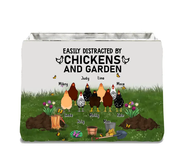 Custom Personalized Chicken Storage Box - Up to 9 Chickens - Best Gift For Chicken Lovers - I Just Want To Work In My Garden And Hang Out With My Chickens