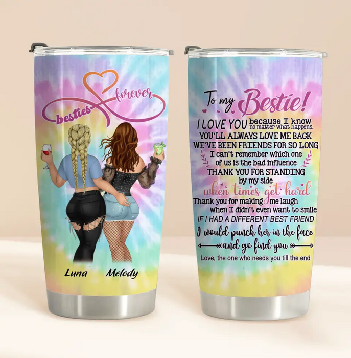 Custom Personalized Bestie Tumbler - Gift Idea For Best Friends - To My Bestie! Thank You For Making Me Laugh