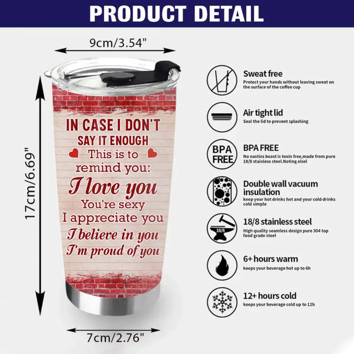 Personalized Couple Tumbler - Gift Idea For Him/Her/Couple/Valentine's Day -  I Love You You're Sexy I Appreciate You