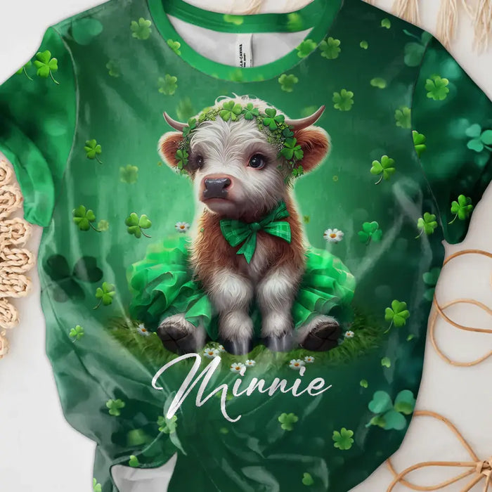 Custom Personalized Patrick's Day Highland Cow T-shirt - Gift Idea For Patrick's Day