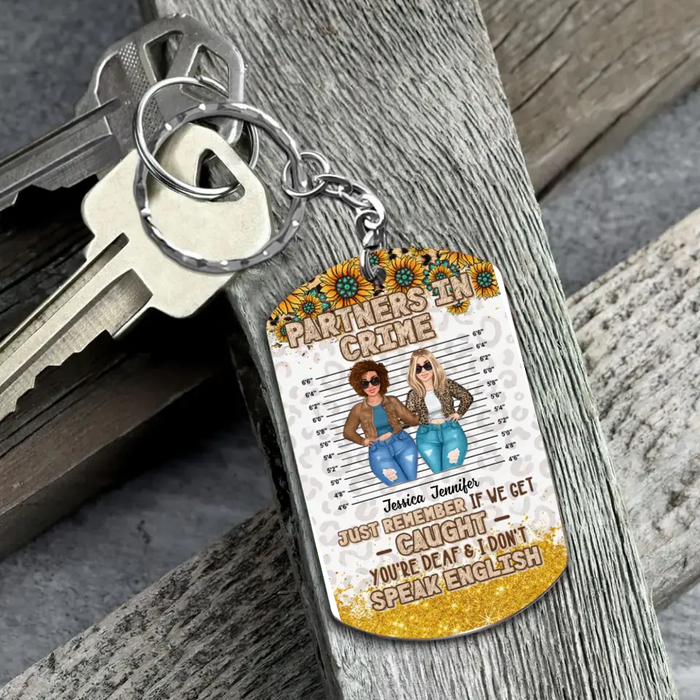 Custom Personalized Besties Aluminum Keychain - Gift Idea For Friends/Sisters/Besties - Partners In Crime