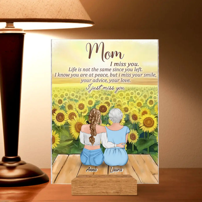 Custom Personalized Mother Acrylic Plaque - Upto 4 Daughters - Memory Gift For Loss Mom - I Miss You