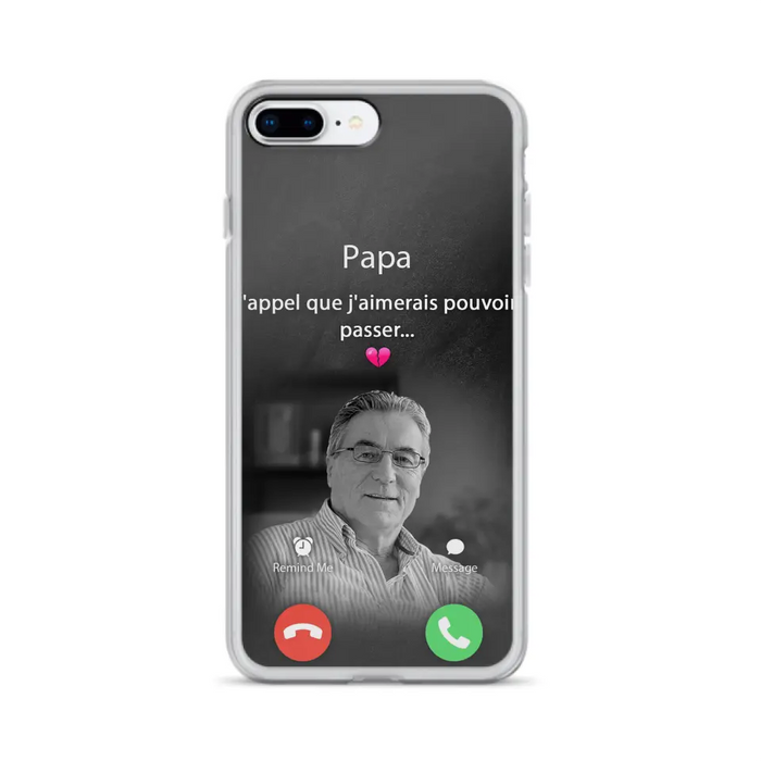 Coque de téléphone personnalisée pour papa commémoratif - Télécharger une photo - L'appel que j'aimerais pouvoir passer- Coque de téléphone pour iPhone/ Samsung