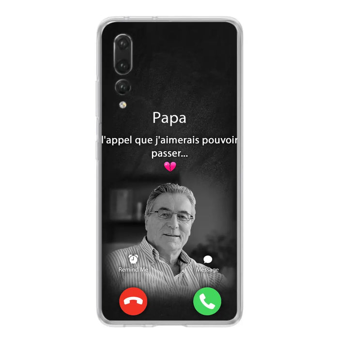 Coque de téléphone personnalisée pour papa commémoratif - Télécharger une photo - L'appel que j'aimerais pouvoir passer - Coque de téléphone pour Huawei/Oppo/Xiaomi