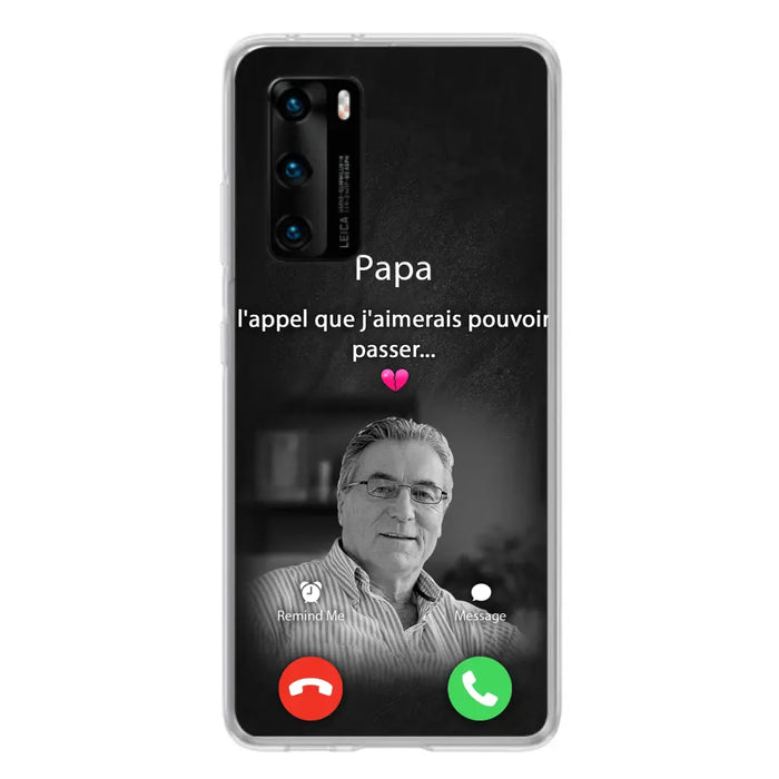 Coque de téléphone personnalisée pour papa commémoratif - Télécharger une photo - L'appel que j'aimerais pouvoir passer - Coque de téléphone pour Huawei/Oppo/Xiaomi