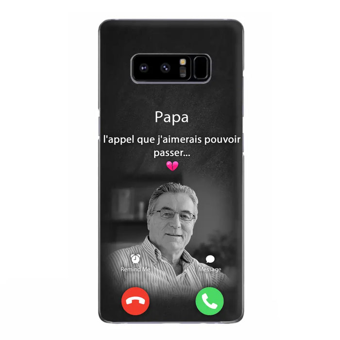 Coque de téléphone personnalisée pour papa commémoratif - Télécharger une photo - L'appel que j'aimerais pouvoir passer- Coque de téléphone pour iPhone/ Samsung