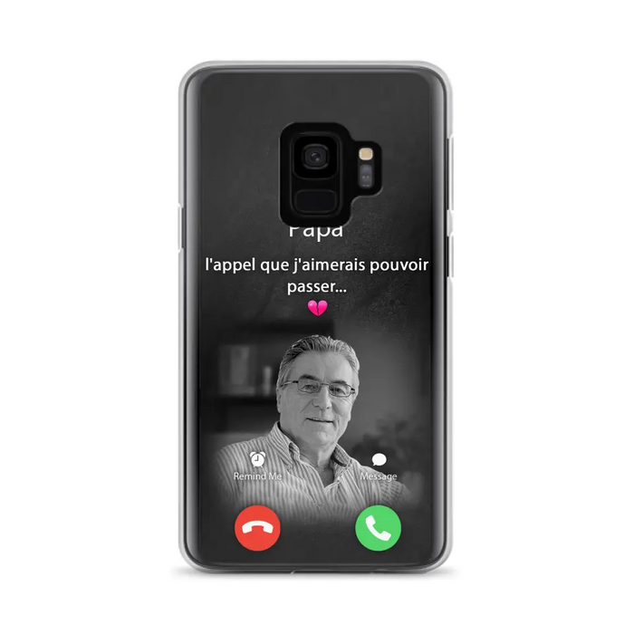 Coque de téléphone personnalisée pour papa commémoratif - Télécharger une photo - L'appel que j'aimerais pouvoir passer- Coque de téléphone pour iPhone/ Samsung