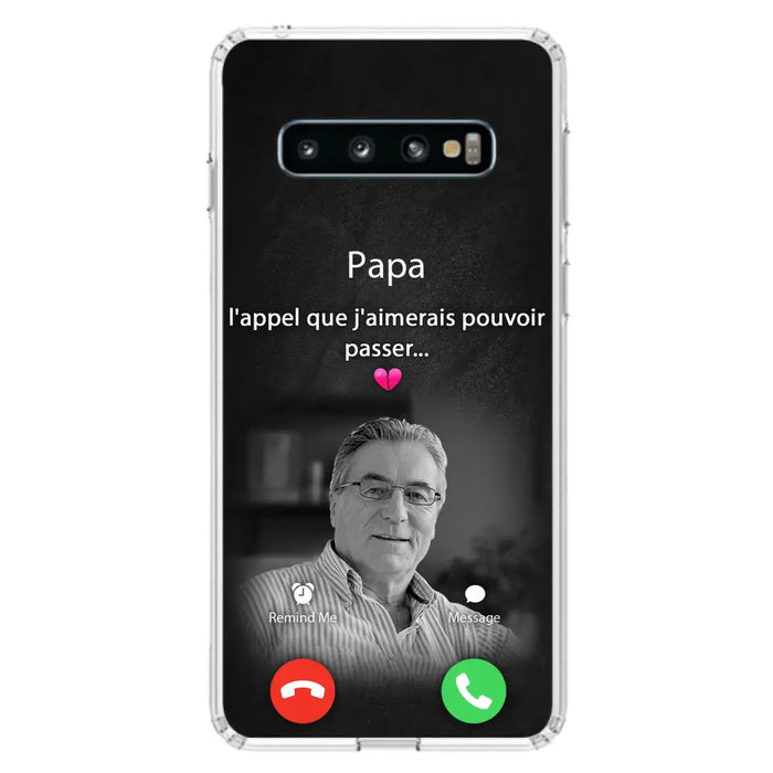 Coque de téléphone personnalisée pour papa commémoratif - Télécharger une photo - L'appel que j'aimerais pouvoir passer- Coque de téléphone pour iPhone/ Samsung