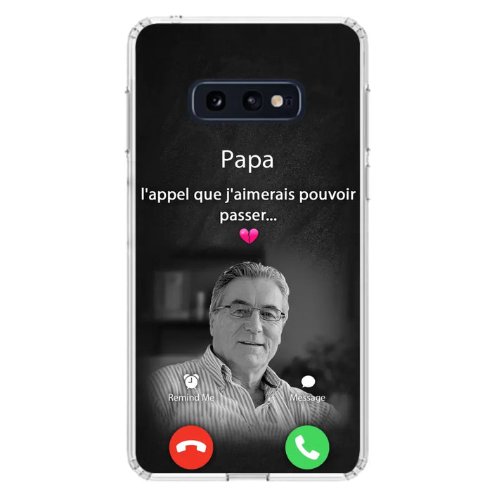 Coque de téléphone personnalisée pour papa commémoratif - Télécharger une photo - L'appel que j'aimerais pouvoir passer- Coque de téléphone pour iPhone/ Samsung