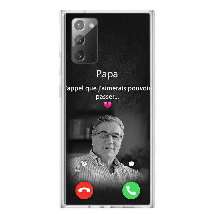 Coque de téléphone personnalisée pour papa commémoratif - Télécharger une photo - L'appel que j'aimerais pouvoir passer- Coque de téléphone pour iPhone/ Samsung