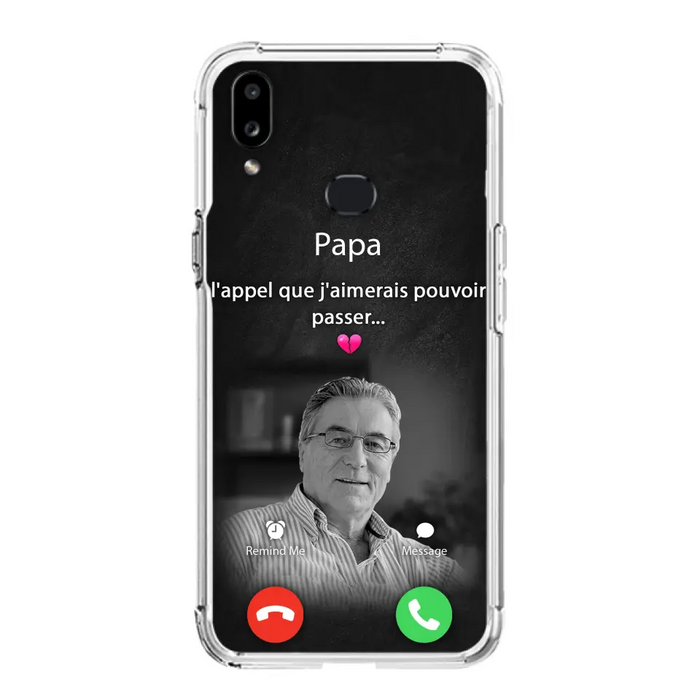 Coque de téléphone personnalisée pour papa commémoratif - Télécharger une photo - L'appel que j'aimerais pouvoir passer- Coque de téléphone pour iPhone/ Samsung