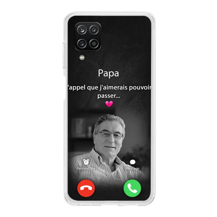 Coque de téléphone personnalisée pour papa commémoratif - Télécharger une photo - L'appel que j'aimerais pouvoir passer- Coque de téléphone pour iPhone/ Samsung