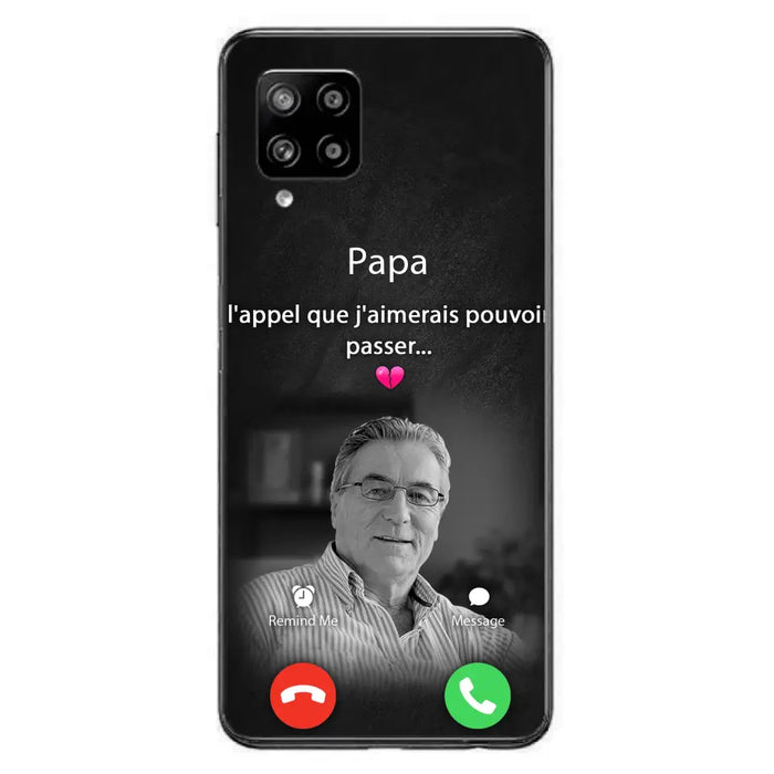 Coque de téléphone personnalisée pour papa commémoratif - Télécharger une photo - L'appel que j'aimerais pouvoir passer- Coque de téléphone pour iPhone/ Samsung