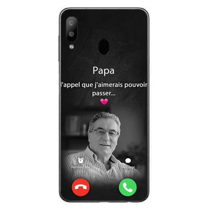 Coque de téléphone personnalisée pour papa commémoratif - Télécharger une photo - L'appel que j'aimerais pouvoir passer- Coque de téléphone pour iPhone/ Samsung