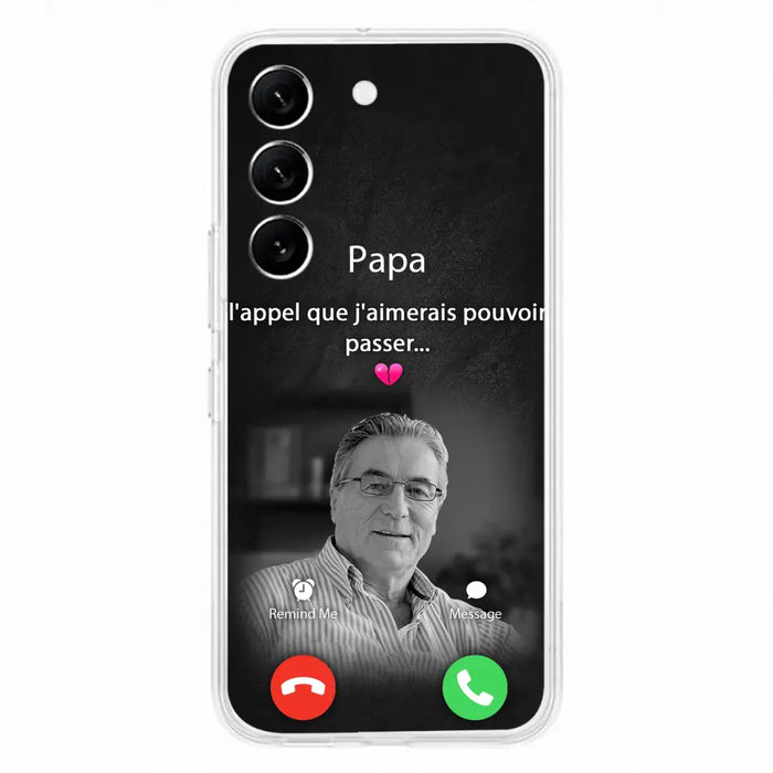 Coque de téléphone personnalisée pour papa commémoratif - Télécharger une photo - L'appel que j'aimerais pouvoir passer- Coque de téléphone pour iPhone/ Samsung