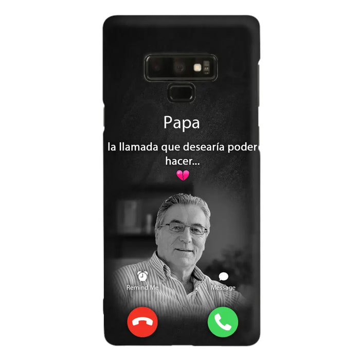 Funda personalizada para teléfono conmemorativo de papa - Cargar foto - Idea de regalo conmemorativo para mamá/papá - La llamada que desearía poder hacer - Funda para iPhone/ Samsung