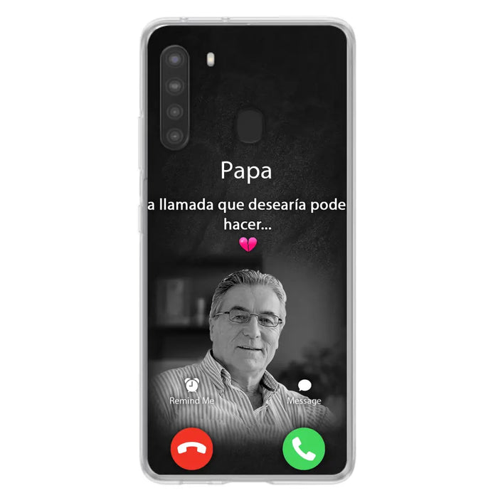 Funda personalizada para teléfono conmemorativo de papa - Cargar foto - Idea de regalo conmemorativo para mamá/papá - La llamada que desearía poder hacer - Funda para iPhone/ Samsung