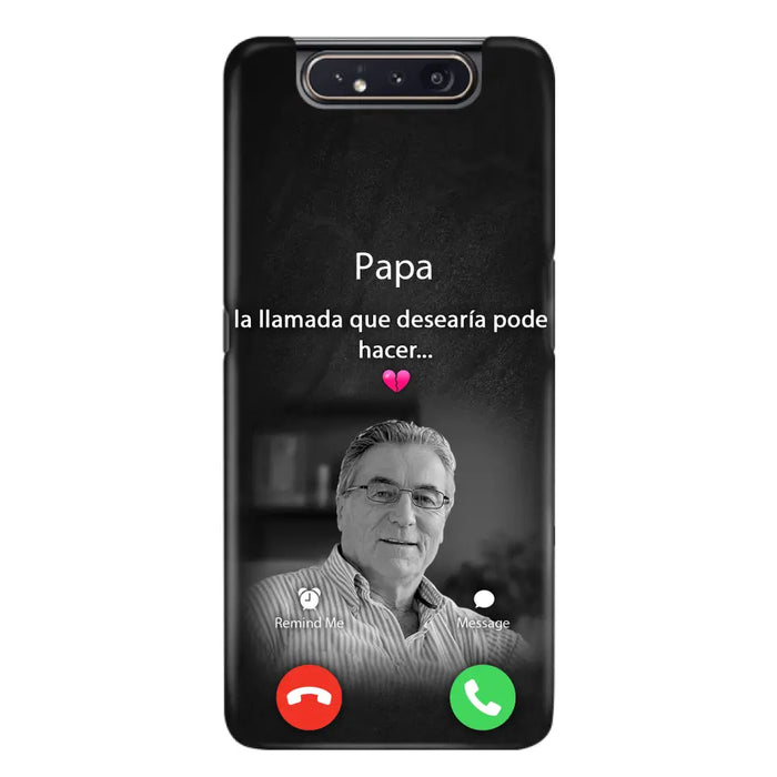 Funda personalizada para teléfono conmemorativo de papa - Cargar foto - Idea de regalo conmemorativo para mamá/papá - La llamada que desearía poder hacer - Funda para iPhone/ Samsung