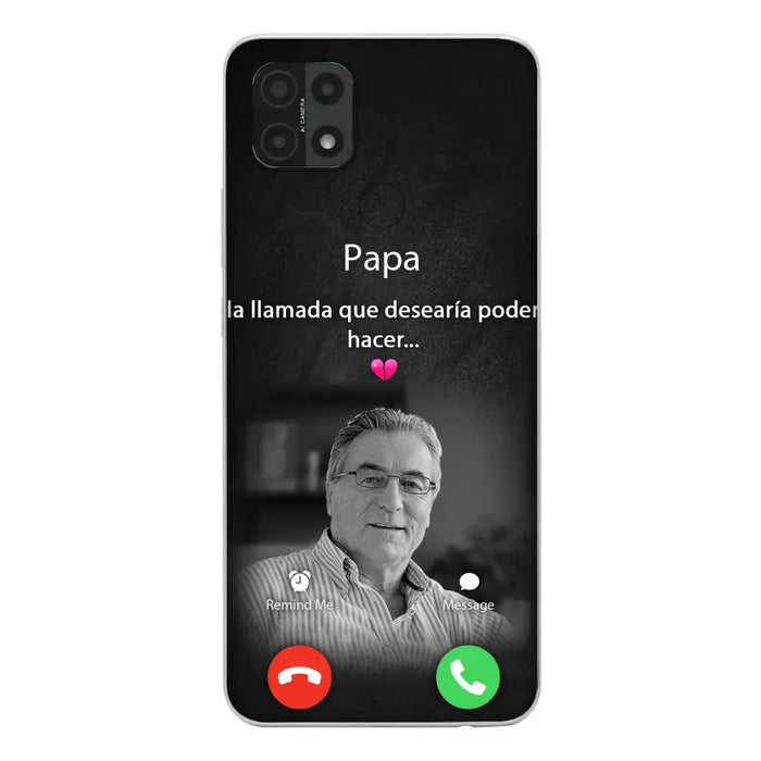 Funda personalizada para teléfono conmemorativo de papa - Cargar foto - Idea de regalo conmemorativo para mamá/papá - La llamada que desearía poder hacer - Funda para Xiaomi/ Oppo/ Huawei