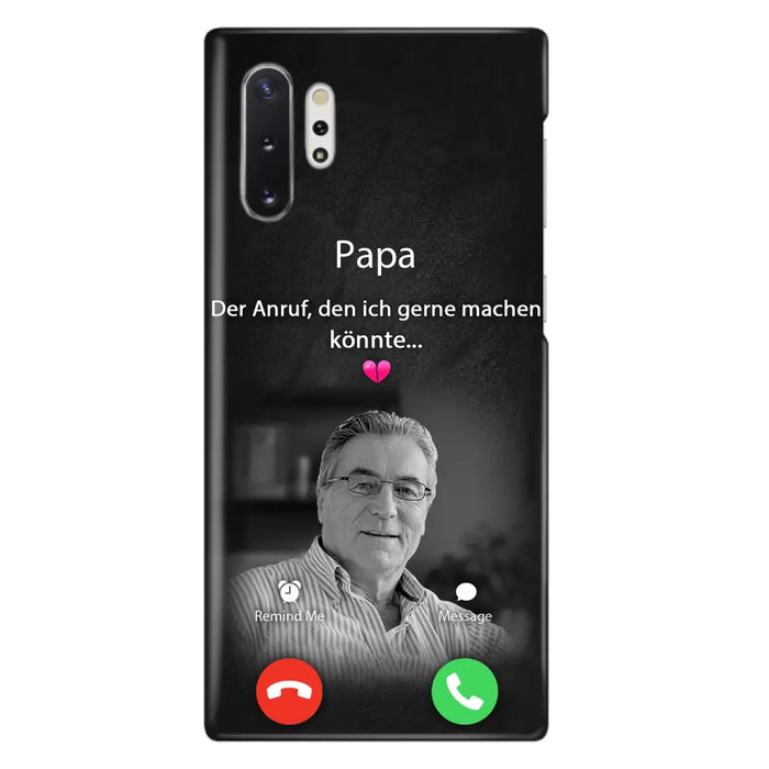 Personalisierte Handyhülle - Foto hochladen - Gedenkgeschenk für Mama/ Papa - Der Anruf, den ich gerne machen könnte - Handyhülle für iPhone/Samsung