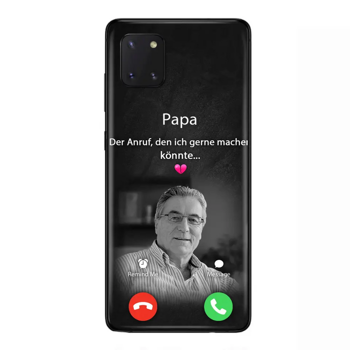 Personalisierte Handyhülle - Foto hochladen - Gedenkgeschenk für Mama/ Papa - Der Anruf, den ich gerne machen könnte - Handyhülle für iPhone/Samsung