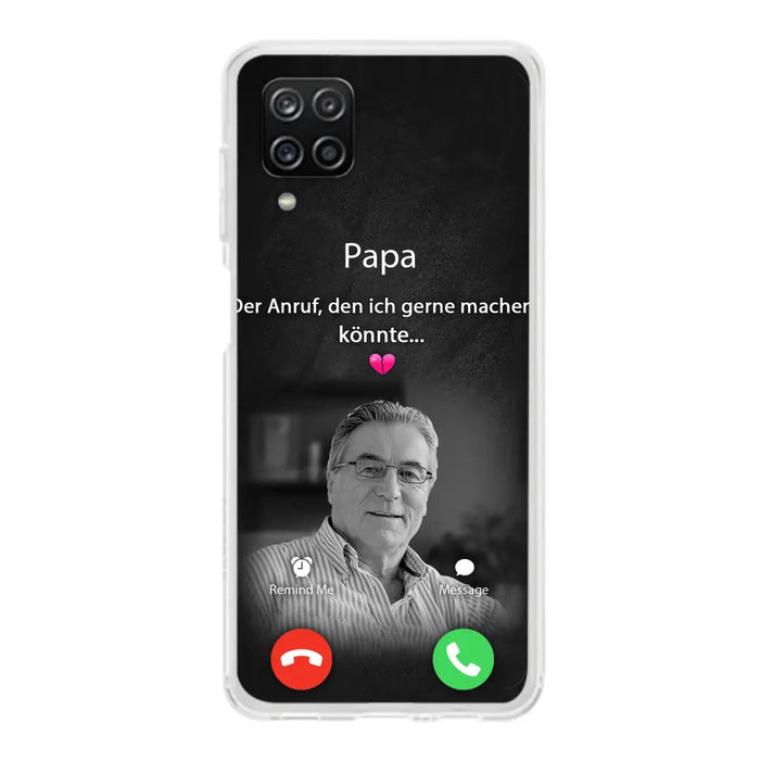 Personalisierte Handyhülle - Foto hochladen - Gedenkgeschenk für Mama/ Papa - Der Anruf, den ich gerne machen könnte - Handyhülle für iPhone/Samsung