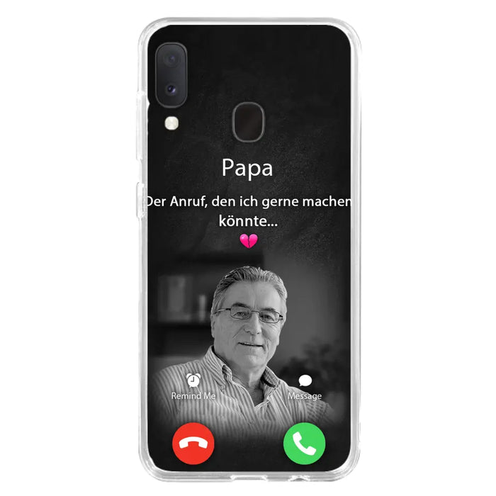 Personalisierte Handyhülle - Foto hochladen - Gedenkgeschenk für Mama/ Papa - Der Anruf, den ich gerne machen könnte - Handyhülle für iPhone/Samsung