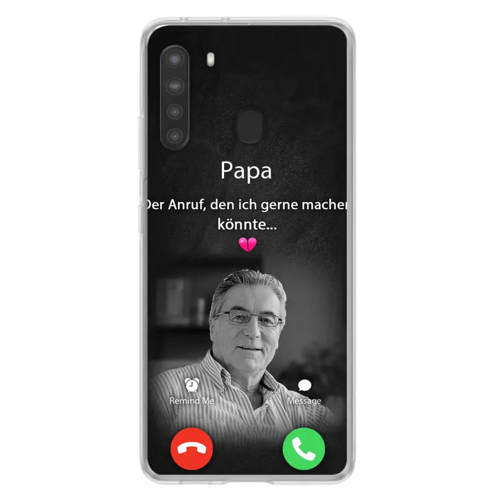 Personalisierte Handyhülle - Foto hochladen - Gedenkgeschenk für Mama/ Papa - Der Anruf, den ich gerne machen könnte - Handyhülle für iPhone/Samsung