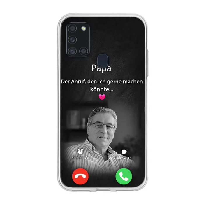 Personalisierte Handyhülle - Foto hochladen - Gedenkgeschenk für Mama/ Papa - Der Anruf, den ich gerne machen könnte - Handyhülle für iPhone/Samsung