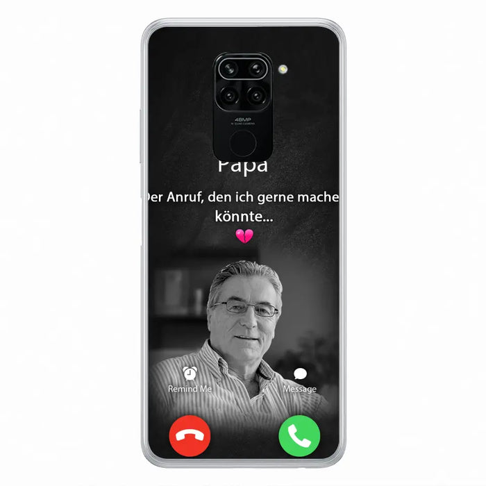 Personalisierte Handyhülle - Foto hochladen - Gedenkgeschenk für Mama/ Papa - Der Anruf, den ich gerne machen könnte - Handyhülle für Xiaomi/ Oppo/ Huawei