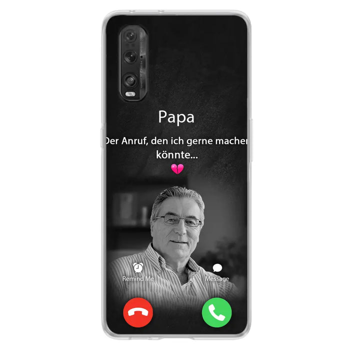 Personalisierte Handyhülle - Foto hochladen - Gedenkgeschenk für Mama/ Papa - Der Anruf, den ich gerne machen könnte - Handyhülle für Xiaomi/ Oppo/ Huawei