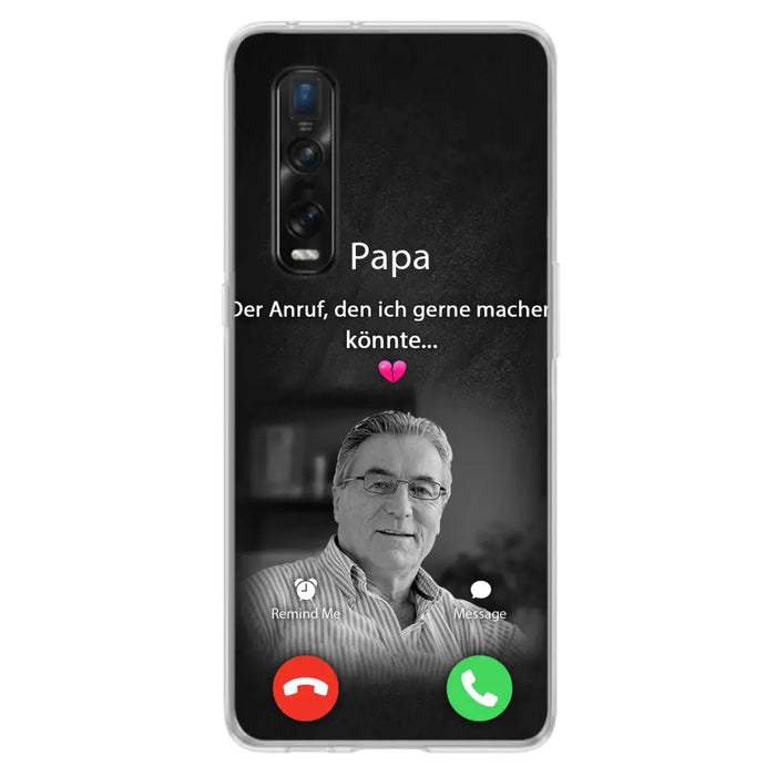 Personalisierte Handyhülle - Foto hochladen - Gedenkgeschenk für Mama/ Papa - Der Anruf, den ich gerne machen könnte - Handyhülle für Xiaomi/ Oppo/ Huawei