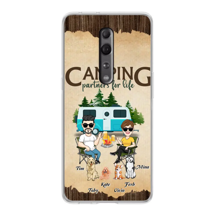 Custom Personalized Couple With Dogs Camping Oppo/ Xiaomi/ Huawei Case - Couple With Up to 4 Dogs - Gift For Couple/ Camping/ Dog Lover - Camping Partners For Life