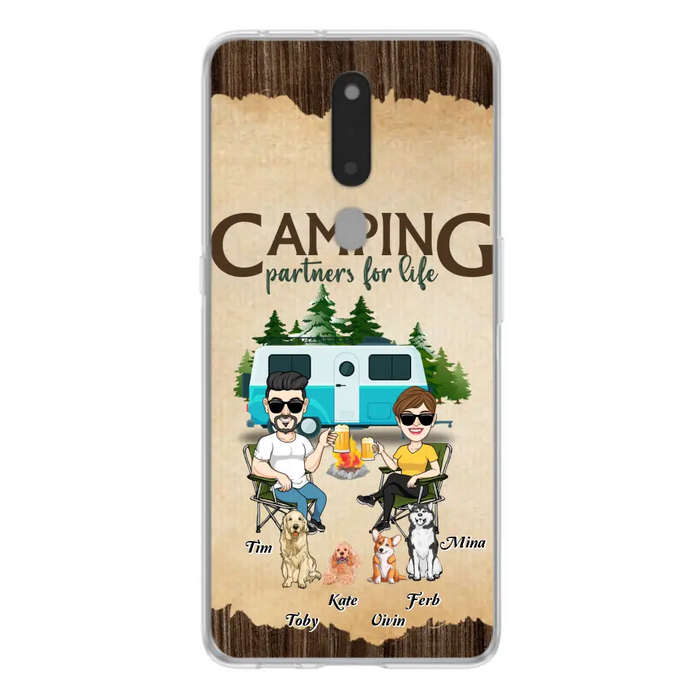 Custom Personalized Couple With Dogs Camping Oppo/ Xiaomi/ Huawei Case - Couple With Up to 4 Dogs - Gift For Couple/ Camping/ Dog Lover - Camping Partners For Life