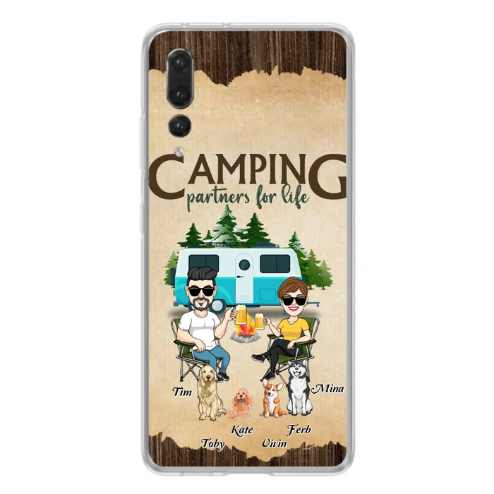 Custom Personalized Couple With Dogs Camping Oppo/ Xiaomi/ Huawei Case - Couple With Up to 4 Dogs - Gift For Couple/ Camping/ Dog Lover - Camping Partners For Life