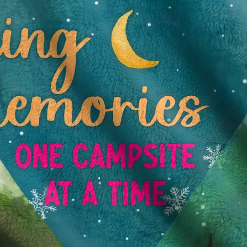 Personalized Camping Quilt/Fleece Throw Blanket - Gift Idea For Family/Camping Lover - Couple/Parents/Single Parent With Up to 3 Kids And 4 Pets - Making Memories One Campsite At A Time