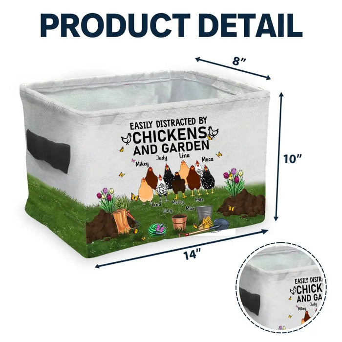 Custom Personalized Chicken Storage Box - Up to 9 Chickens - Best Gift For Chicken Lovers - I Just Want To Work In My Garden And Hang Out With My Chickens