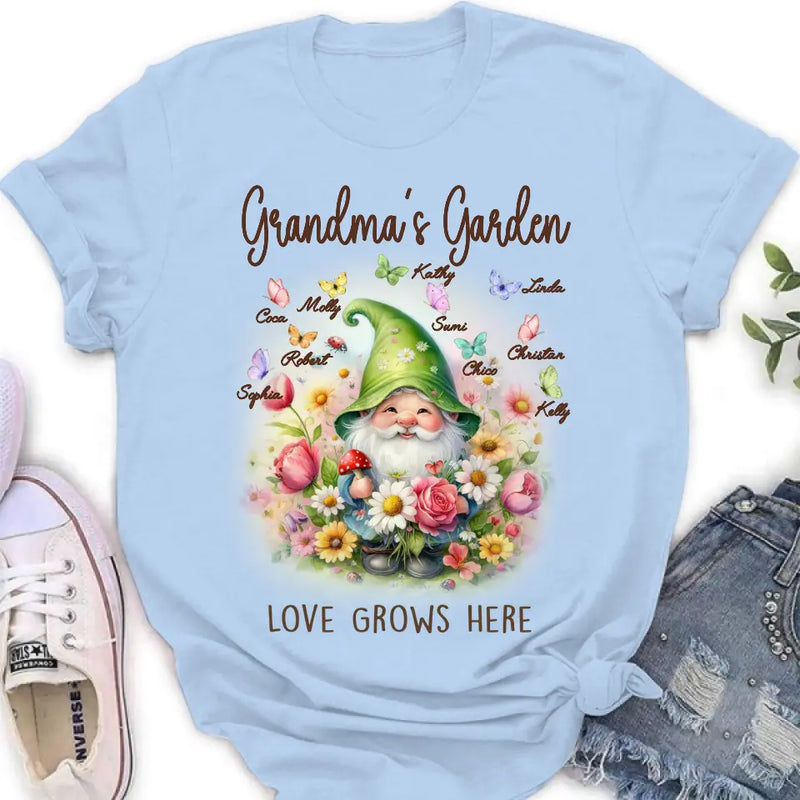 Personalized Grandma's Garden Shirt/Hoodie - Mother's Day Gift Idea For Grandma/Mother - Grandma's Garden