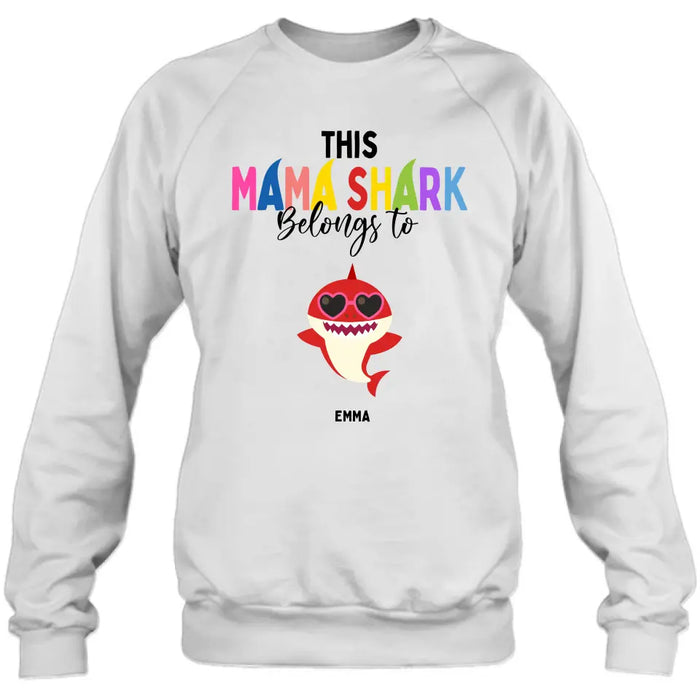 Custom Personalized Mama Shirt/ Hoodie - Upto 10 Kids - Mother's Day Gift Idea For Mom/ Grandma - This Mama Shark Belongs To