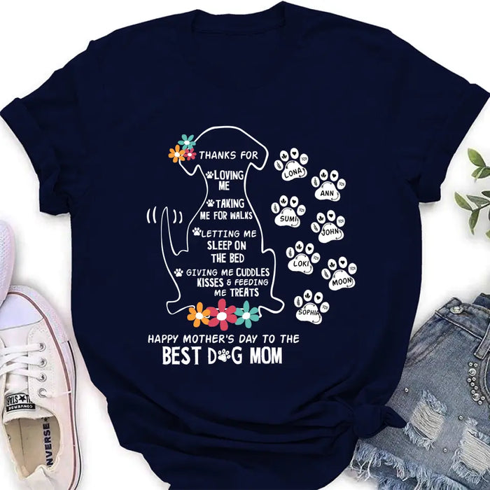 Personalized Dog Mom Shirt/ Hoodie - Upto 7 Names - Gift Idea For Dog Lover/Mother's Day - Thanks For Loving Me