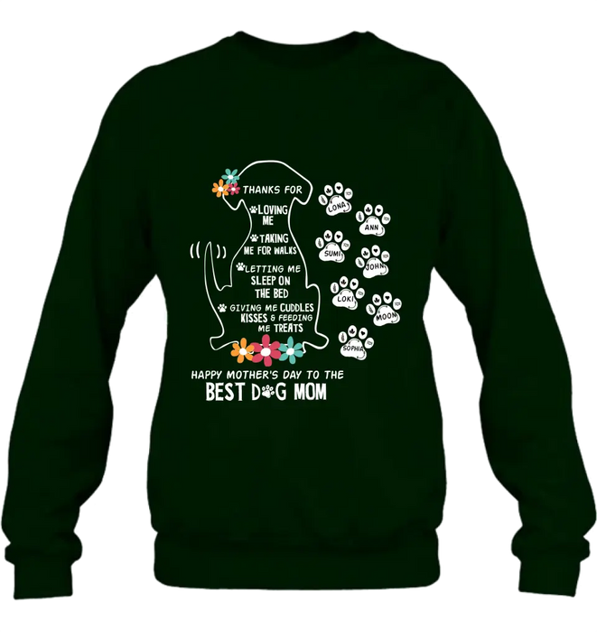 Personalized Dog Mom Shirt/ Hoodie - Upto 7 Names - Gift Idea For Dog Lover/Mother's Day - Thanks For Loving Me