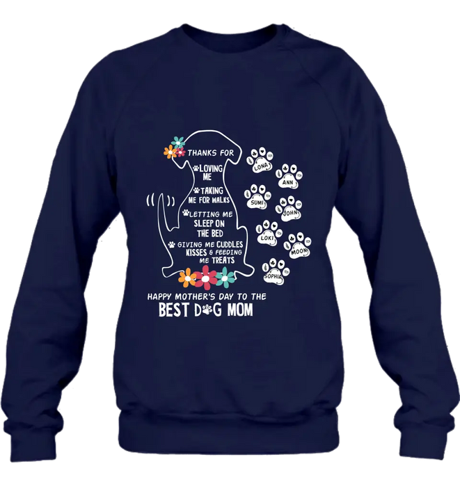 Personalized Dog Mom Shirt/ Hoodie - Upto 7 Names - Gift Idea For Dog Lover/Mother's Day - Thanks For Loving Me