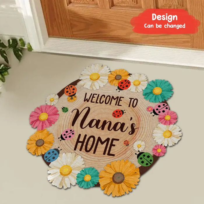 Custom Personalized Nana Shape Doormat - Gift Idea For Grandma/ Mother's Day - Upto 7 Kids - Welcome To Nana's Home