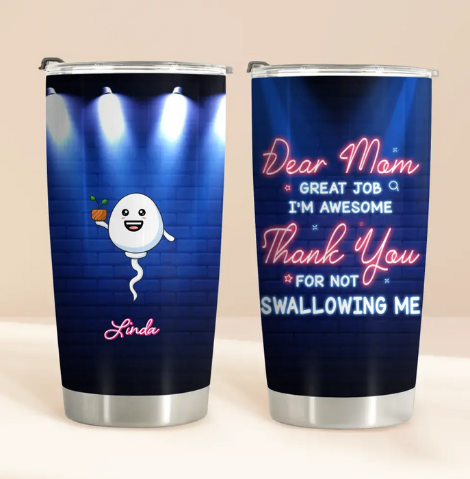 Personalized Sport Sperms Tumbler - Gift Idea For Mother's Day - Up to 10 Sperms - Dear Mom Great Job We're Awesome