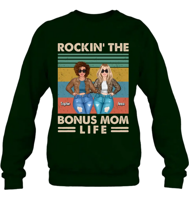 Custom Personalized Bonus Mom Shirt/ Hoodie - Gift Idea For Mother's Day - Rockin' The Bonus Mom Life