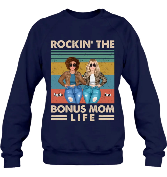 Custom Personalized Bonus Mom Shirt/ Hoodie - Gift Idea For Mother's Day - Rockin' The Bonus Mom Life